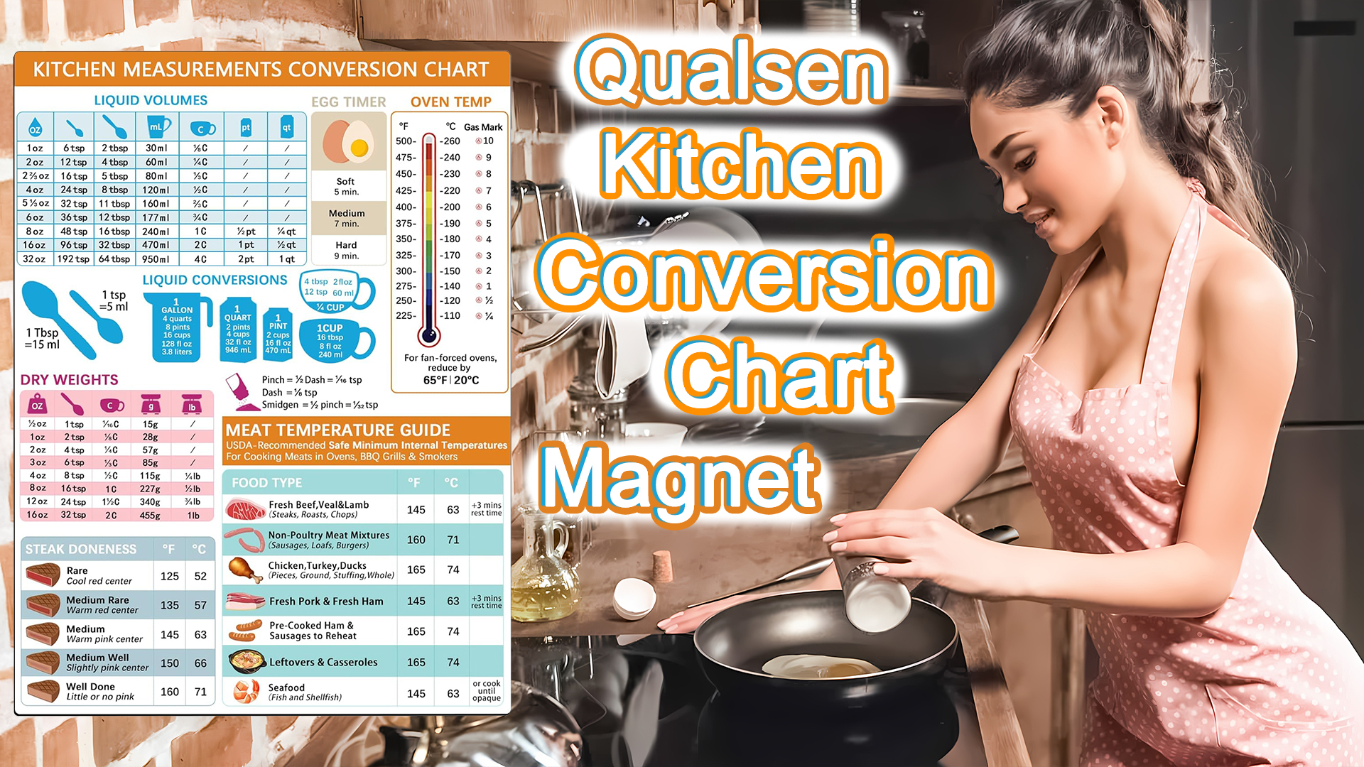 Imán tabla de conversión para cocina rectangular miniatura 7