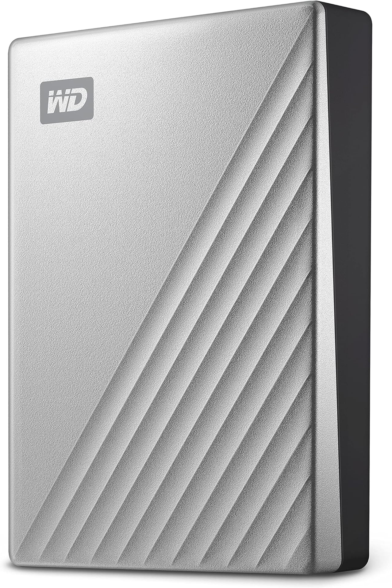 WD 4TB My Passport Ultra for Mac, portable external hard drive, USB-C, Mac Compatible, portable external storage, software with defense against ransomware, backup and password protection, Silver
