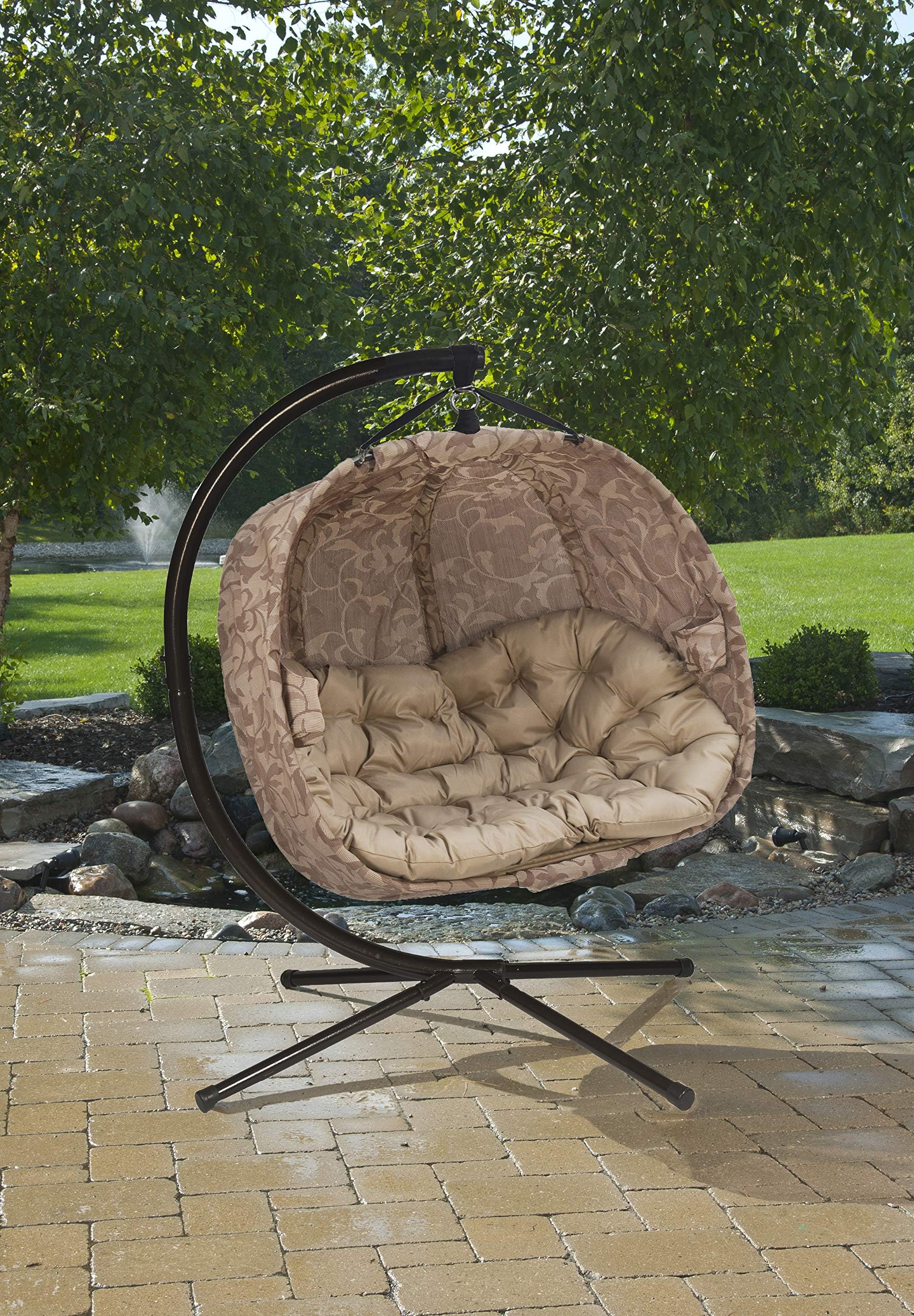 FlowerHouse FHPC100-TV Pumpkin Loveseat, Tan Vine