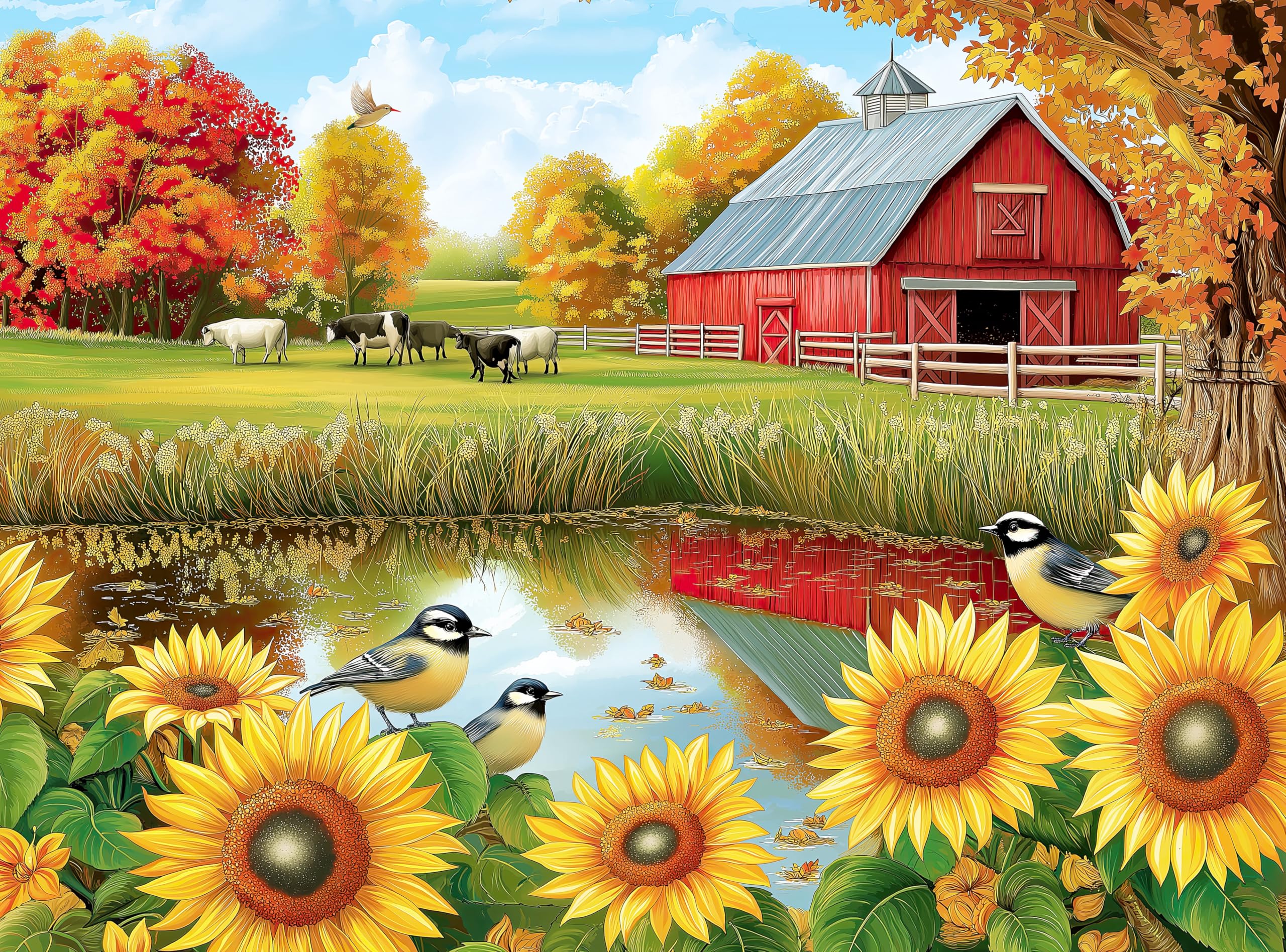 Adult Jigsaw Puzzle 1000 Piece Farm Scene