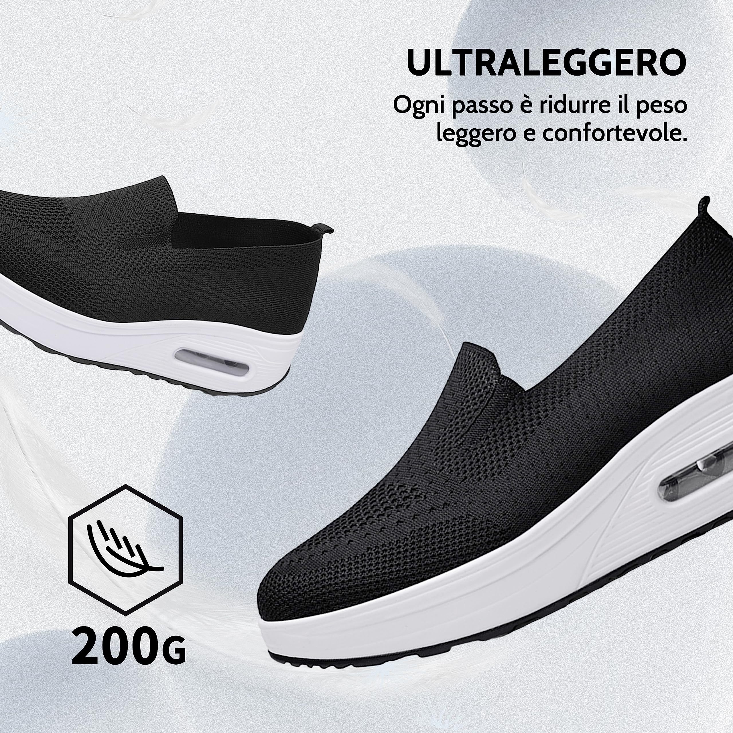 Donna Scarpe da Ginnastica Sportive Sneakers Dimensione 35-42eu Running Basse Basket Sport Outdoor Fitness Mesh Scarpe da Corsa Scarpe da Barca Mesh Scarpe da Camminata MocassiniZeppa