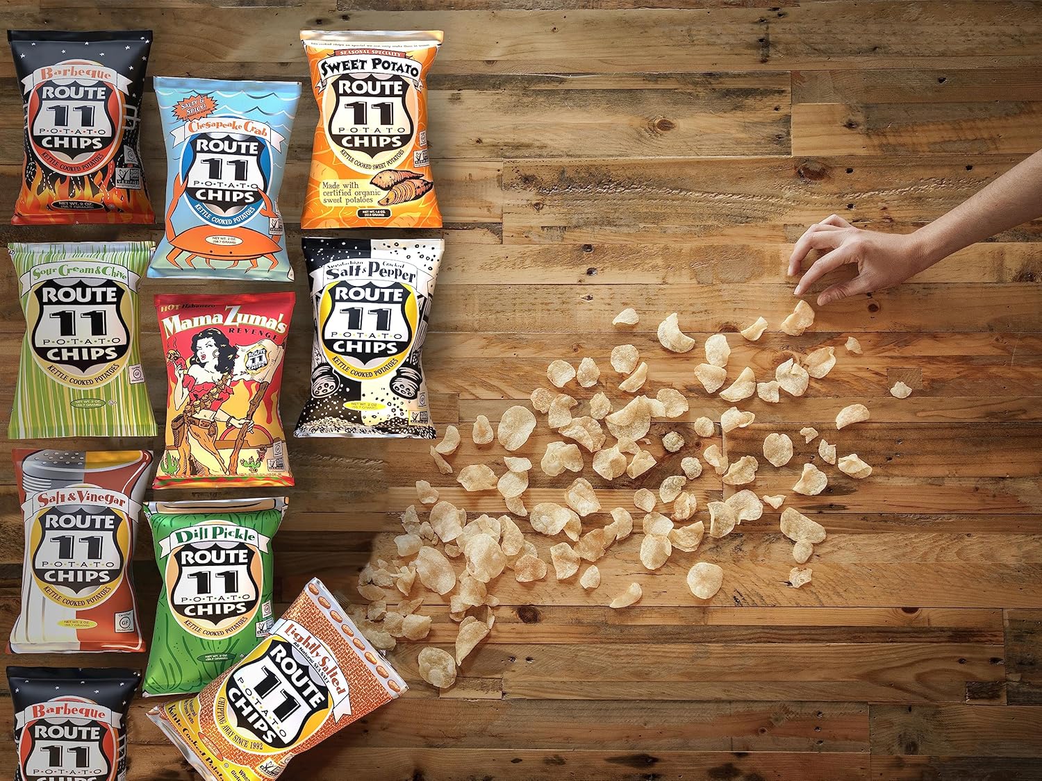 Route 11 Potato Chips : Barbeque (6oz, pack of 12) Barbecue BBQ