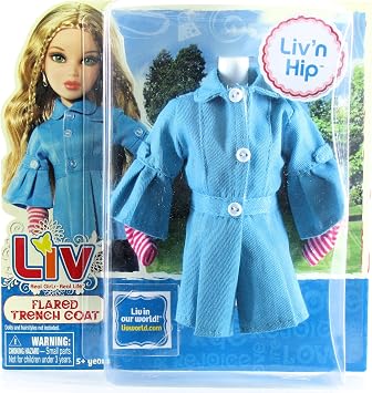 Liv Blue Flared Trench Coat