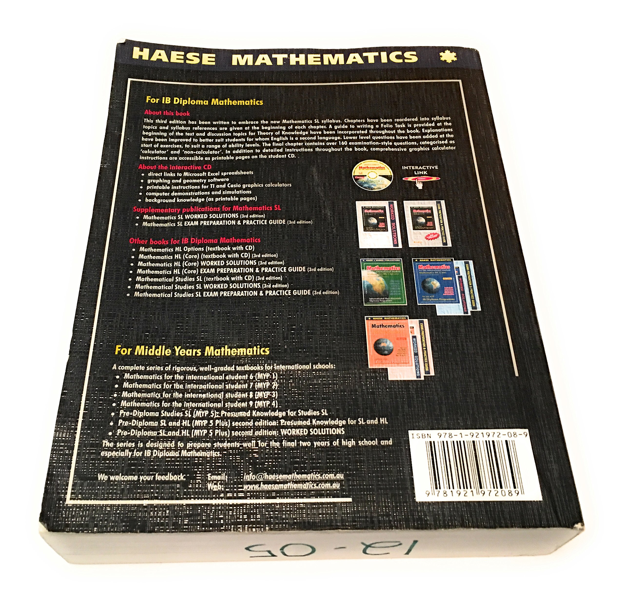 Mathematics for the international student Mathematics SL Third Edition Robert Haese; Sandra Haese; Michael Haese; Marjut Maenpaa and Mark Humphries - PT01