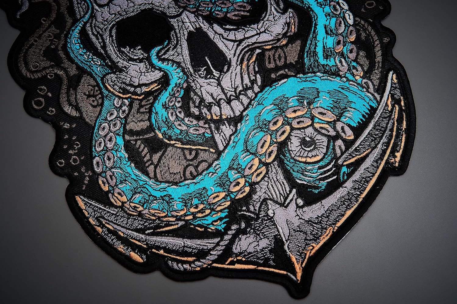"MakeMyPatch Kraken Large Patches for Vest Embroidered Applique Patches Perfect for DIY Iron on or Sew on Motorcycle Patches, Ideal for Jackets, Clothing, and Bags"
