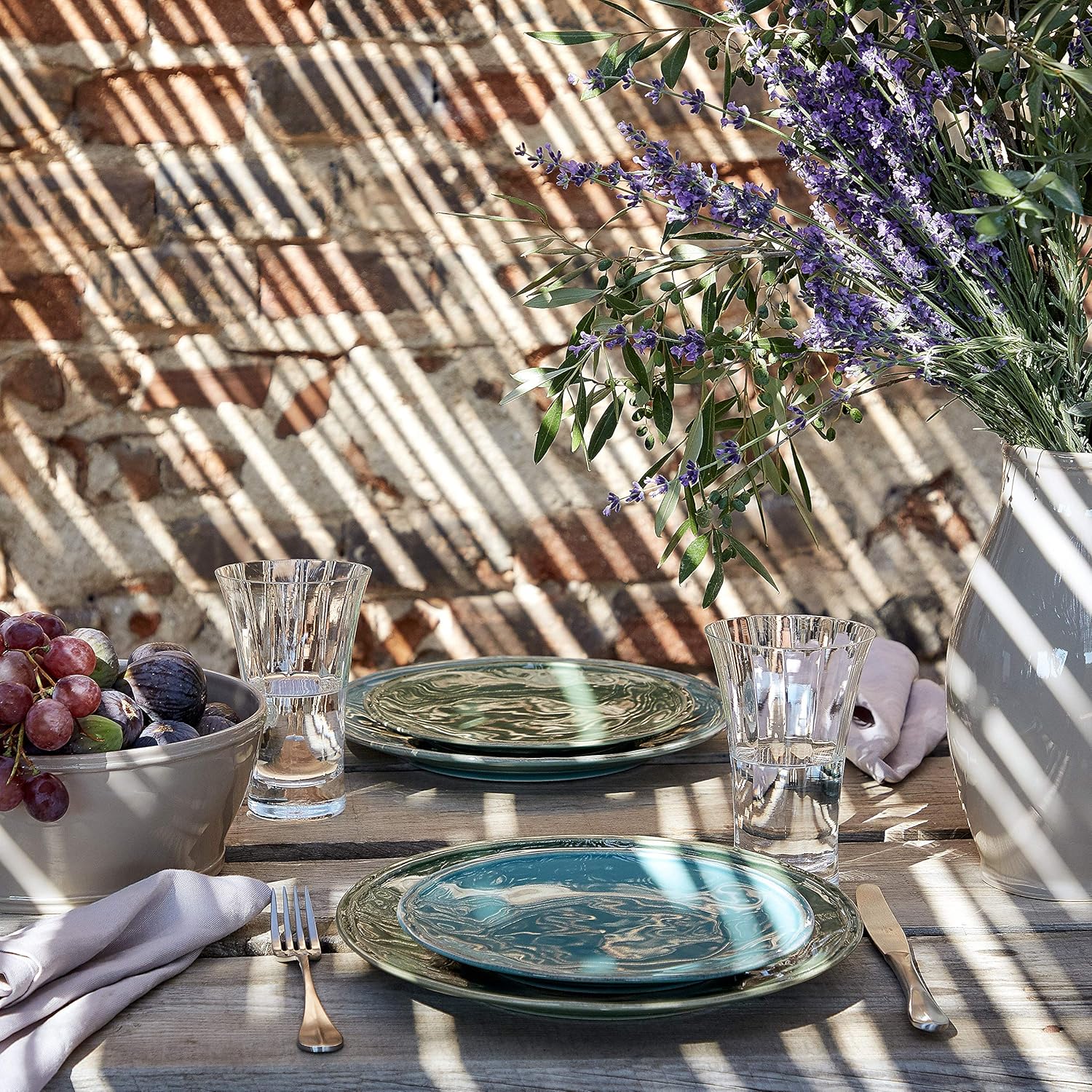 Casafina Ceramic Stoneware 11'' Dinner Plate - Fontana Collection, Forest Green | Microwave & Dishwasher Safe Dinnerware | Food Safe Glazing | Restaurant Quality Tableware