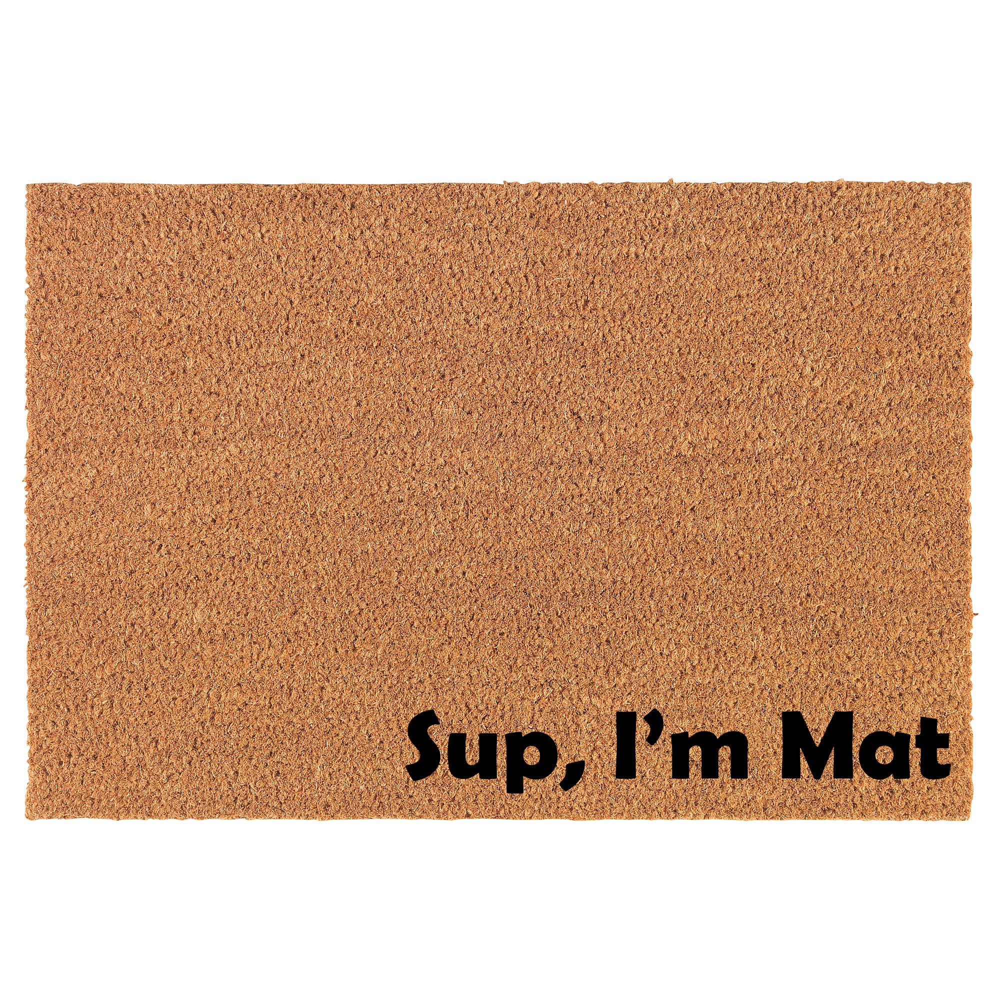Welcome - Zerbino in fibra di cocco naturale, con scritta "I'm Mat", ad angolo divertente (76,2 x 45,7 cm)