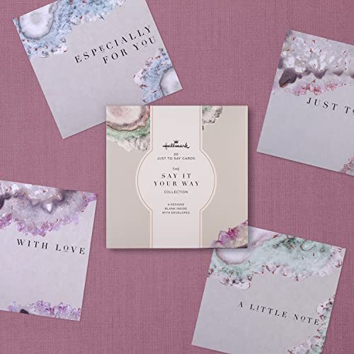 Hallmark 'Just To Say' Cards - Multipack of 20 in 4 Geode Designs, Pastel Geode Crystal Pack, 16 x 16 cm - Image 2