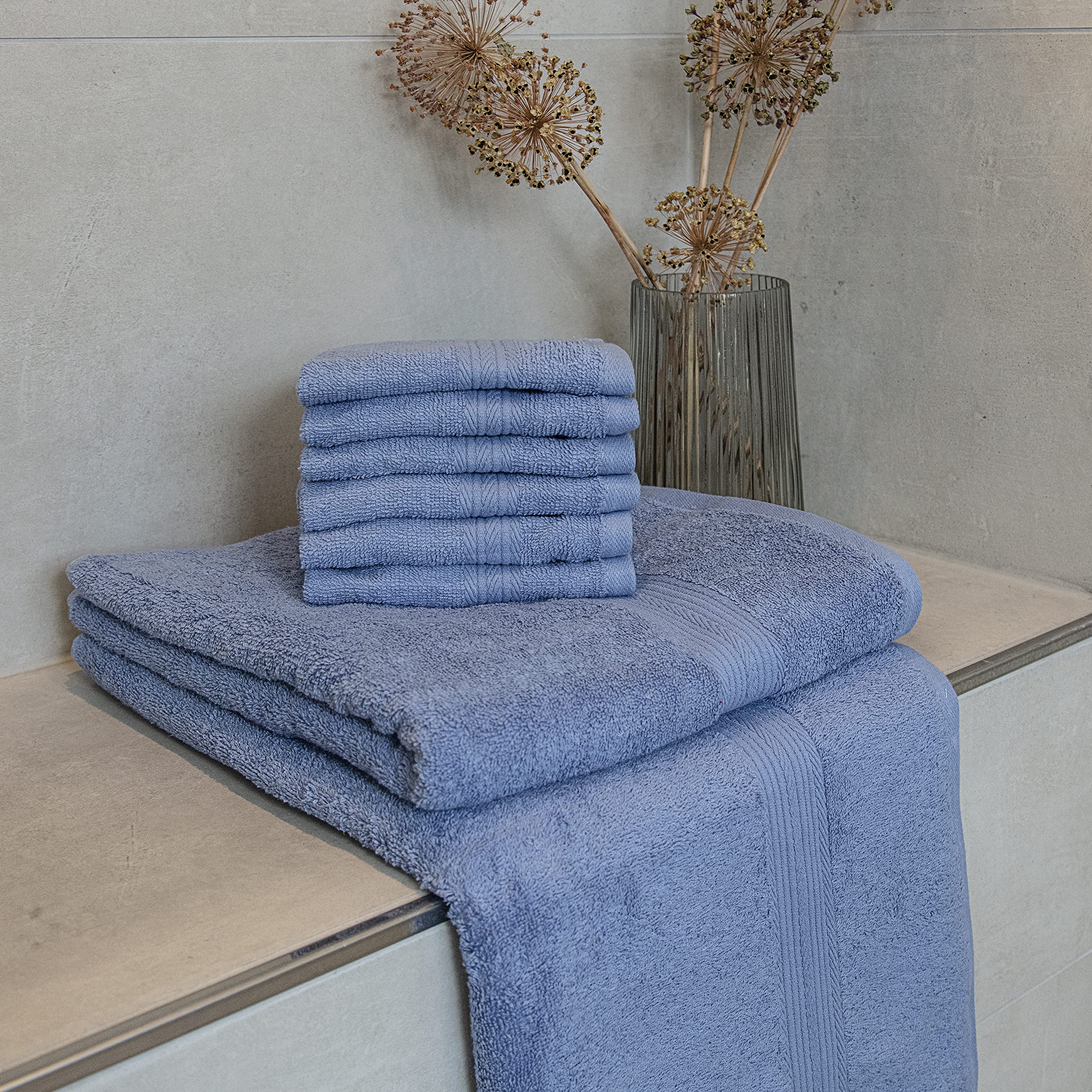 ALCLEAR - Set di asciugamani premium in spugna, disponibili in 6 colori e 5 dimensioni, composto da 2 teli per la sauna da 70x140 cm di colore antracite - standard Oeko-Tex 100