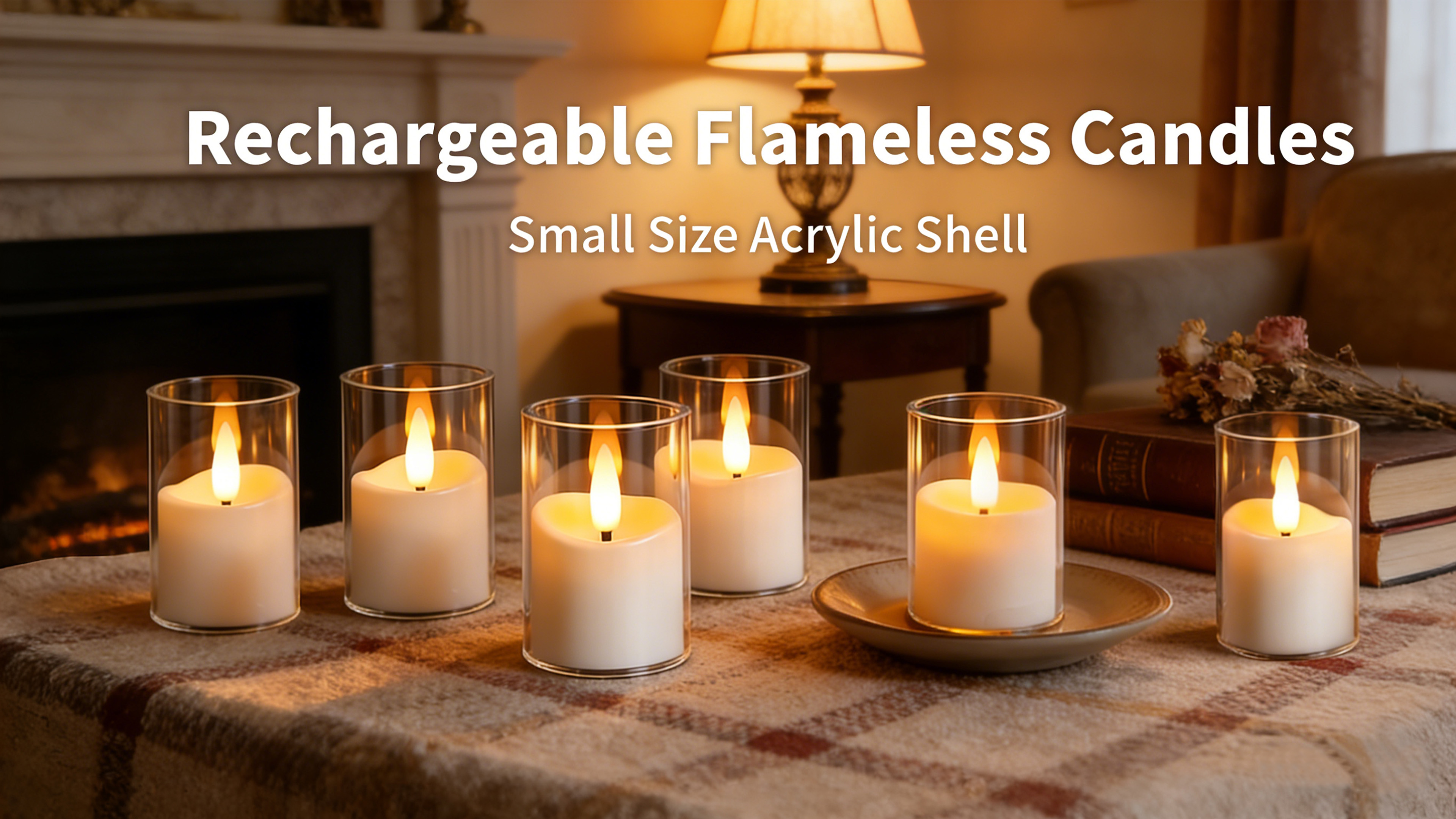 Image of Rechargeable Flameless Candles with Timer Remote | 1.7 inchx2.6 inch Clear Acrylic LED Tea Lights Candles,Small Votive Electric LED Candles for Home Wedding Holiday Decor(6 Pack)