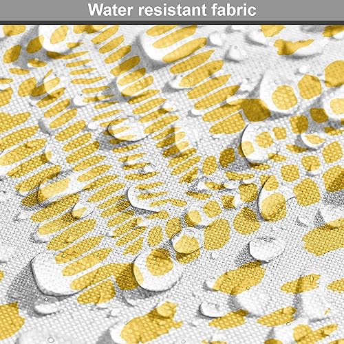 Miniatura 6 de Ambesonne The Yard, tela de cheurón amarilla de The Yard, patrón azteca dibujado a mano con motivo primitivo de clan con líneas discontinuas, tela