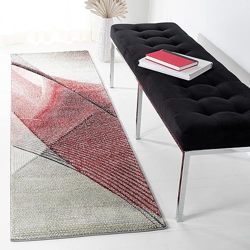 Vista 111 de SAFAVIEH Hollywood Collection - Alfombra decorativa de 2 pies 3 pulgadas x 4 pies, beige y azul, diseño moderno de mediados de siglo, no desprende