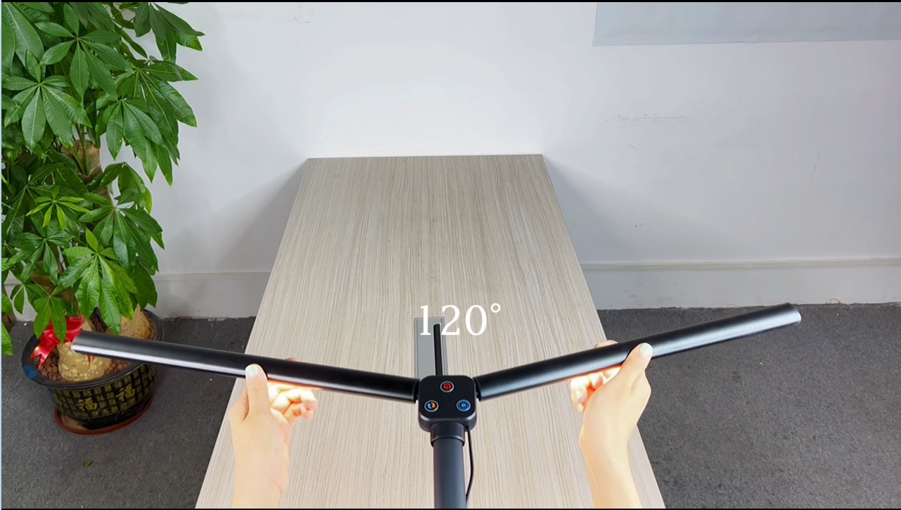 Lampada Da Scrivania LED A Doppia Testa 24W - 80cm, Dimmerabile, Con Morsetto, 5 Modalità Colore - Foto 11