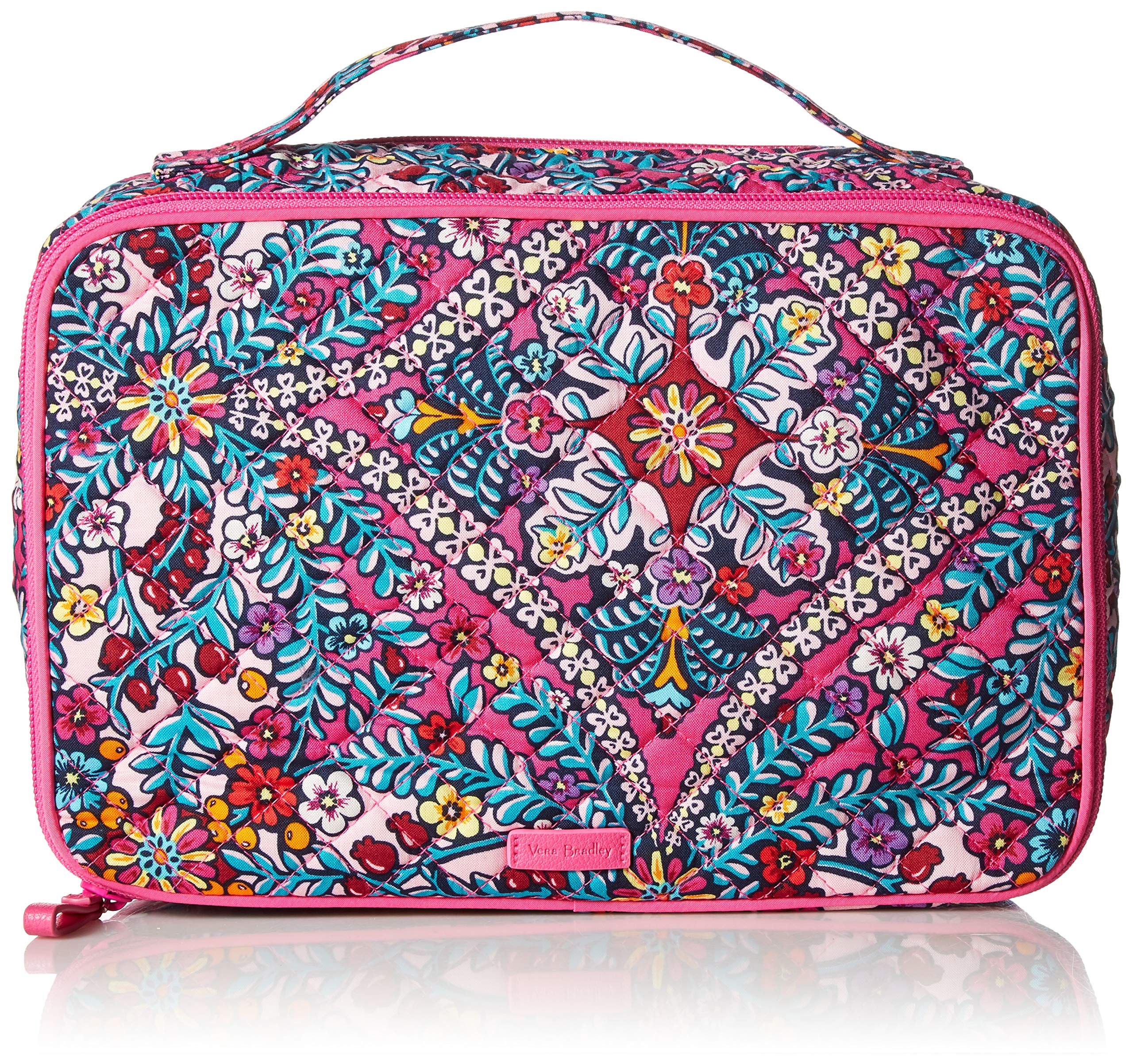 Vera Bradley Women's Cotton Large Blush & Brush Makeup Organizer Case, Kaleidoscope, One Size