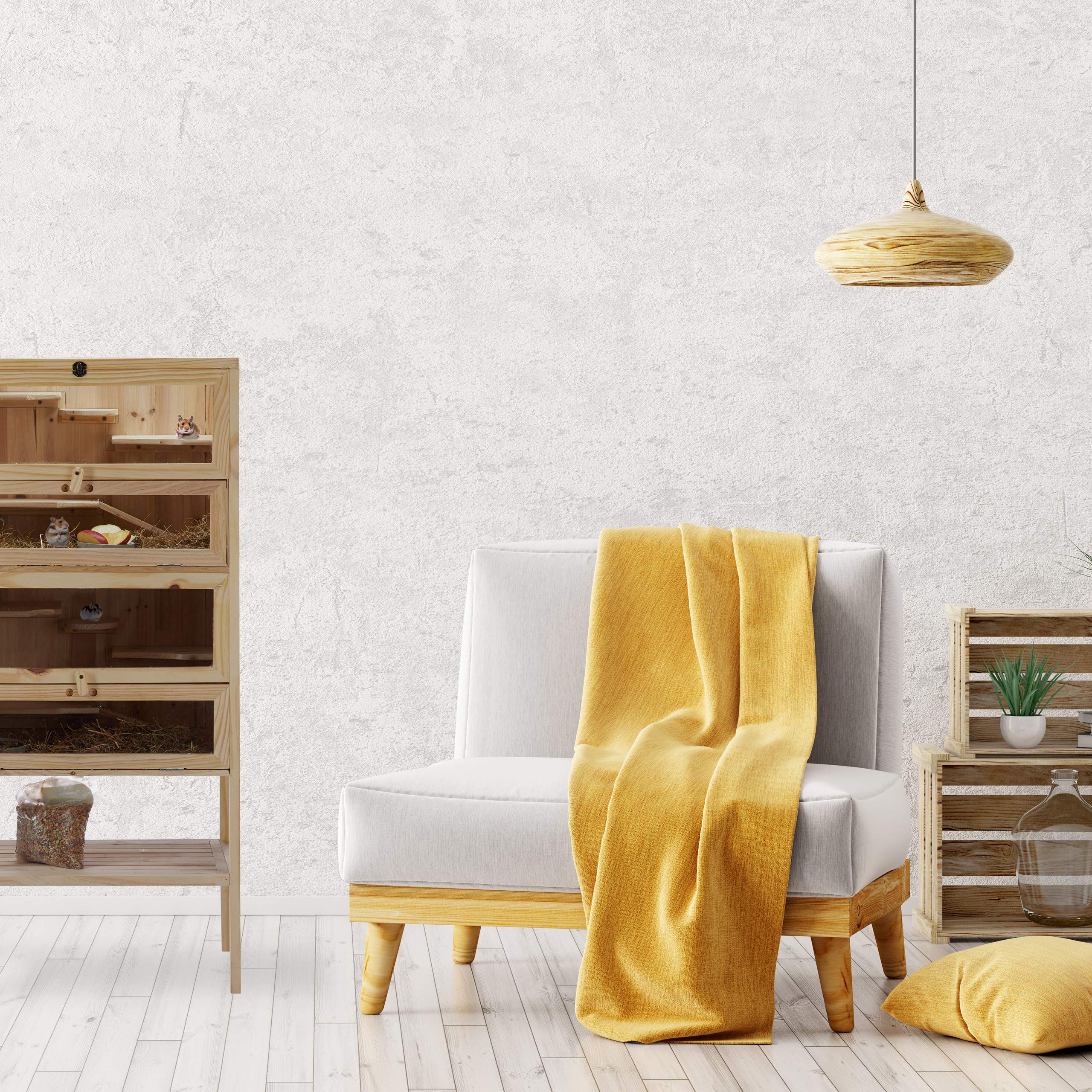 Relaxdays Maxi Gabbia per Criceti, Villa per Roditori, 3 Piani, Scalette, Porte, Tetto, 120x60x40 cm, Legno Naturale