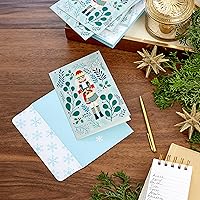 Vista 2 de Hallmark Tarjetas de Navidad en caja, cascanueces verdes (16 tarjetas y 17 sobres)