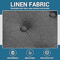 Vista 4 de Yaheetech Banco otomano de entrada de 49 pulgadas con almacenamiento, taburete multiusos para reposapiés, color gris oscuro