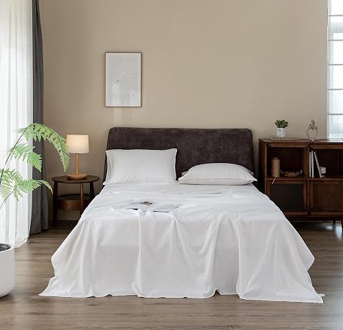 EVERLY Linen Sheets Set King Size,100% French Stonewash Pure Linen