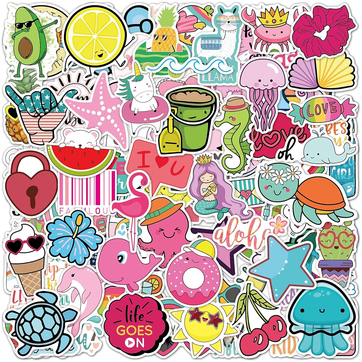 Vsco Stickers 100 Pack I Cute Beach Stickers Waterproof 100 Vinyl