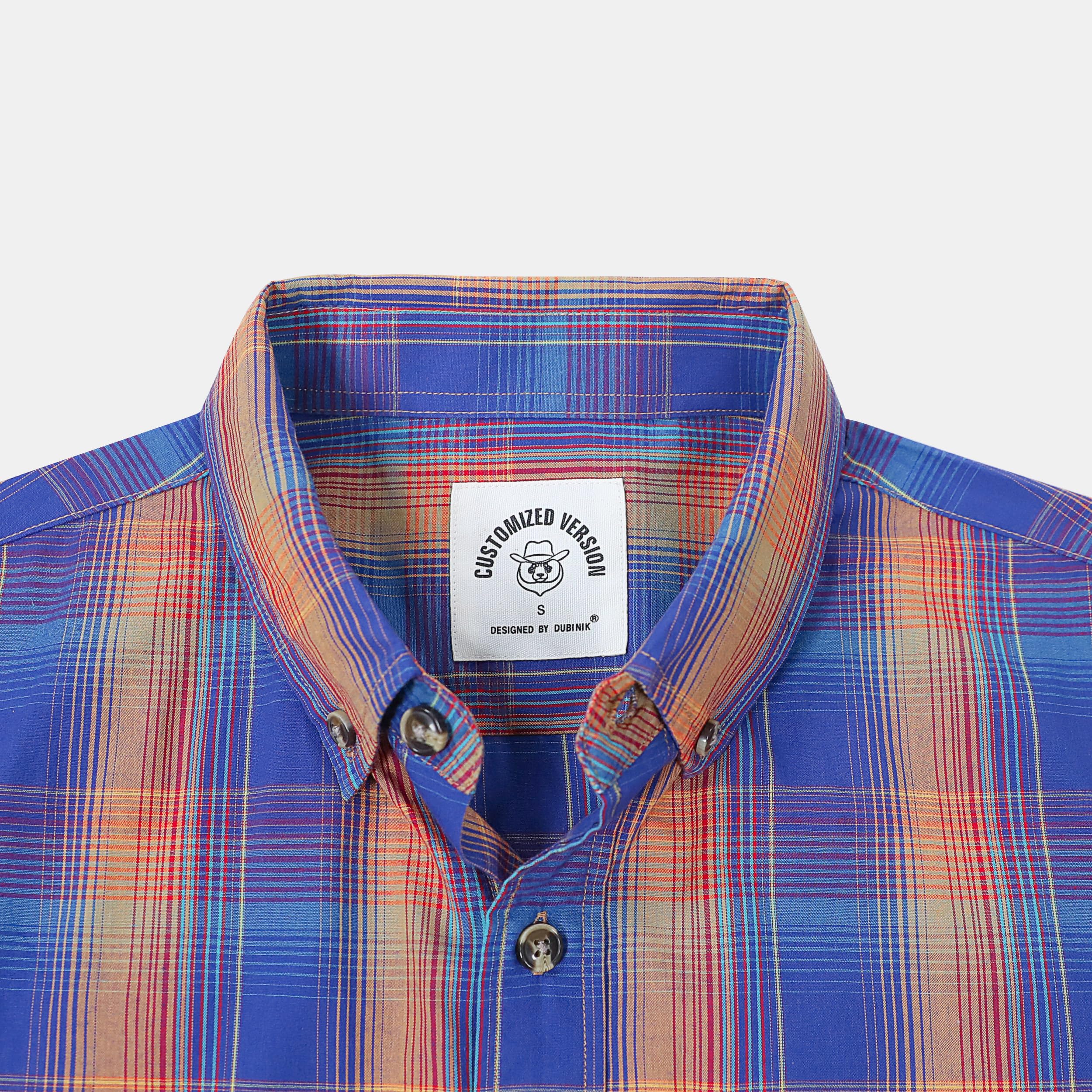 Dubinik® Camicia Uomo Camicia Quadri Uomo Casual Leggero Botton Down Regular Fit Conformate Camicia Uomo Taschini
