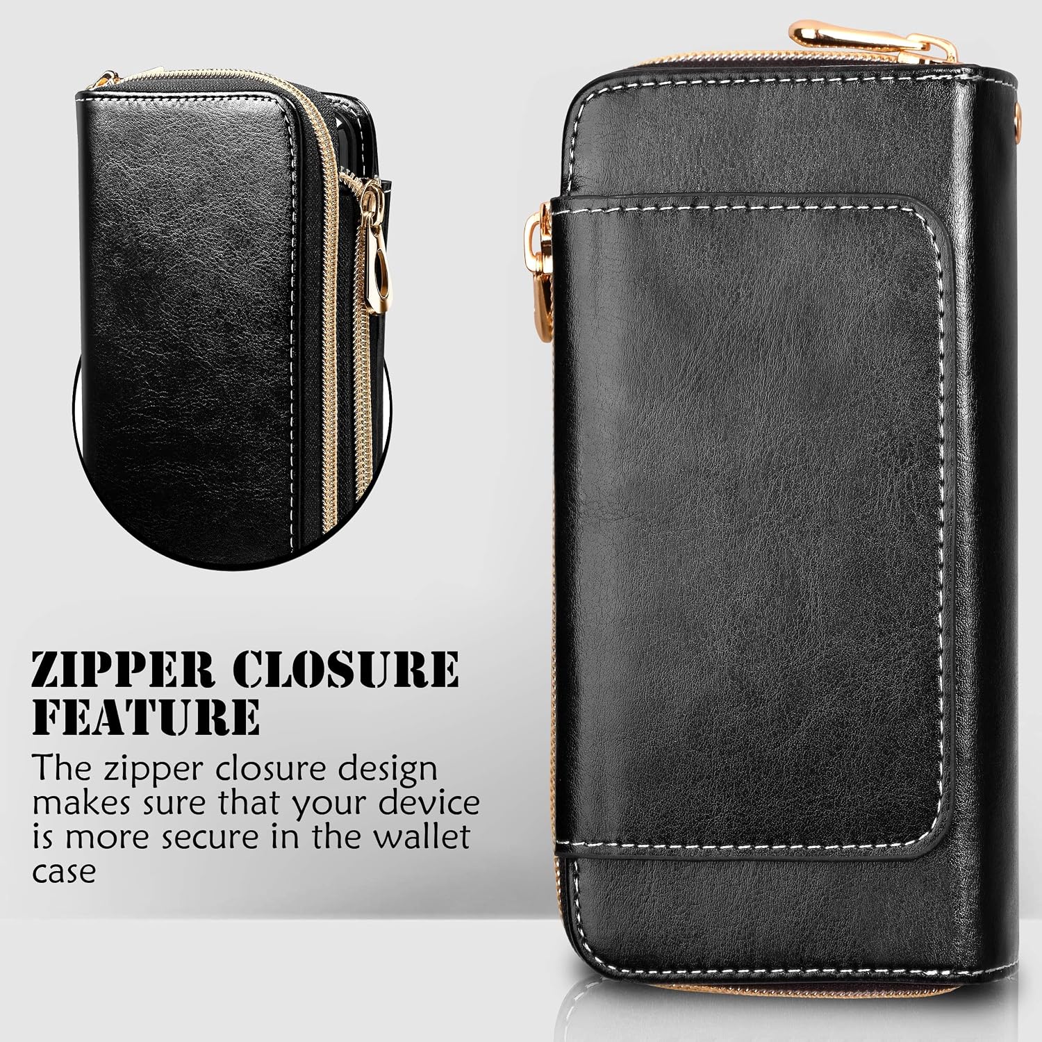 E LV PU Vegan Leather Handcrafted Wallet Purse Case for Galaxy S10E, Flip Folio Case with (Kickstand Function) and (Card Slots) for Galaxy S10E (Black, Samsung S10E)