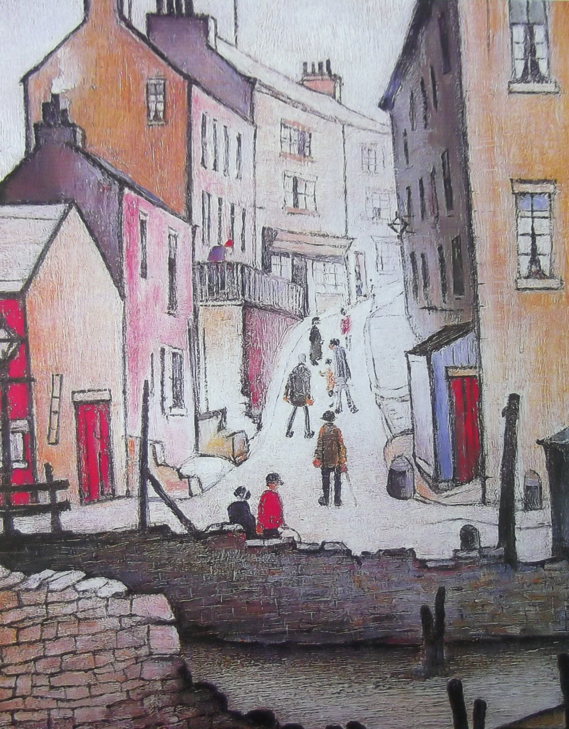 Stateoftheart-Uk Image - Northern River Scene - Plus Border Authentic Uk Handcrafted L S Lowry Print -16 X 12Inch Image - Old Town River Scene - Plus Border