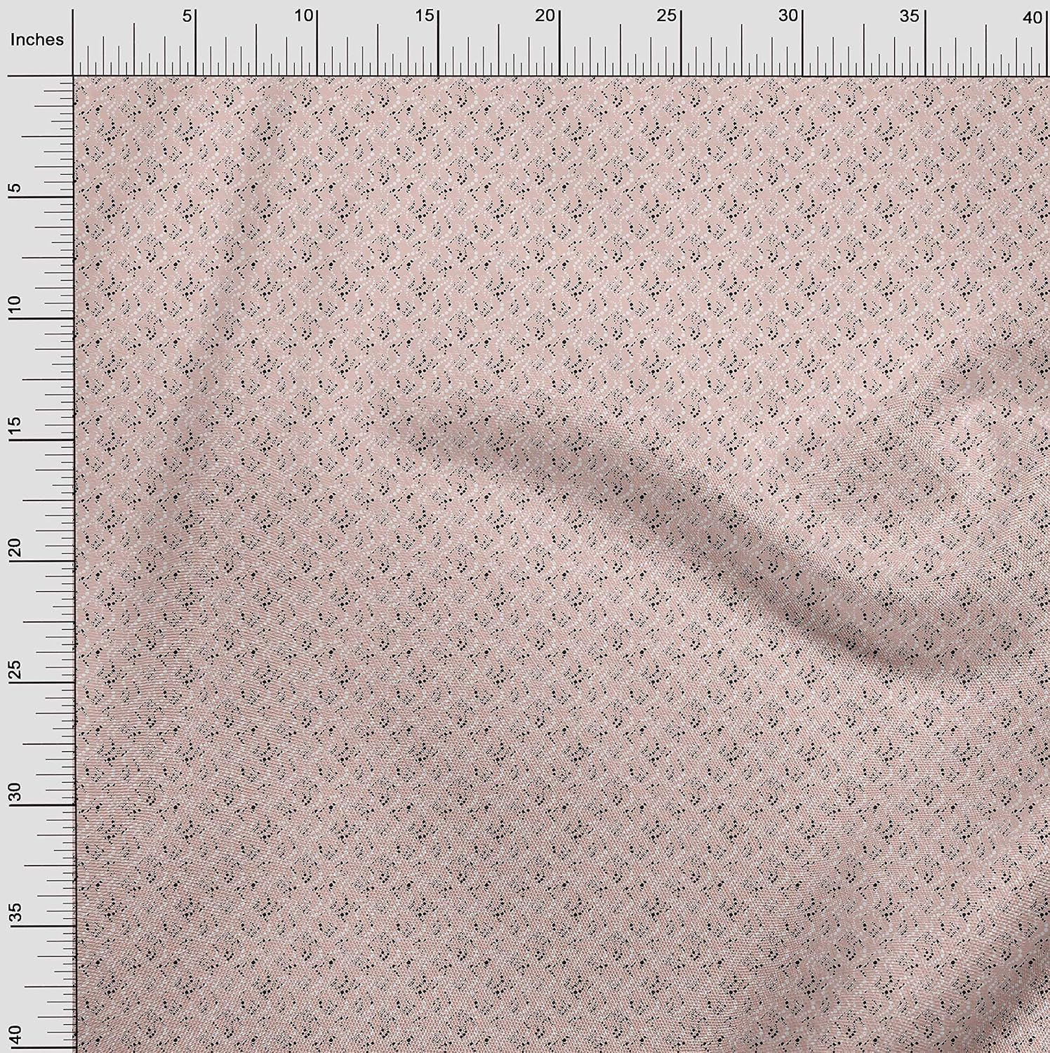 oneOone Viscose Chiffon Peach Fabric Dot & Texture Dress Material Fabric Print Fabric By The Yard 42 Inch Wide