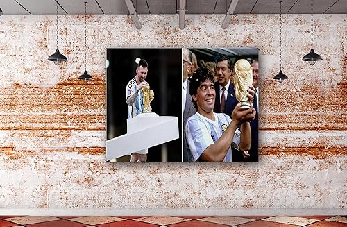 Miniatura 6 de SpiritualHands Póster de Lionel Messi, lienzo artístico de pared de Messi Argentina, carteles de fútbol de Leo Messi para dormitorio de niños,