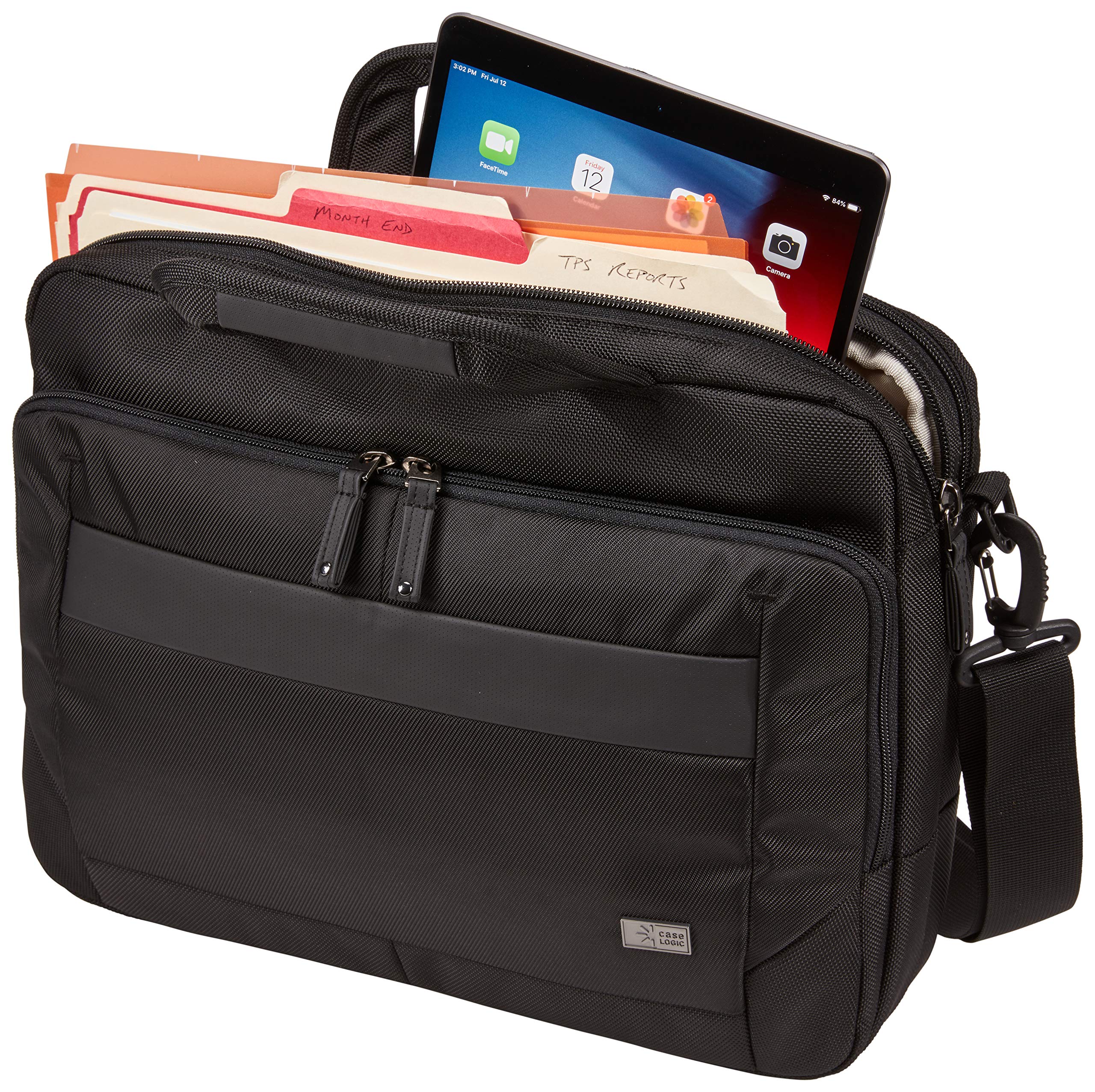 Case Logic Notion - Funda para portátil de 15,6" (acolchado de espuma EVA, bolsillo para tablet, compartimentos adicionales para accesorios, gran comodidad), color negro