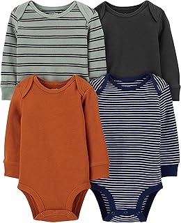 Simple Joys by Carter's Unisex Babies' Long-Sleeve Thermal Bodysuits, Pack of 4