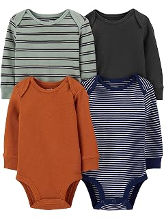 Simple Joys by Carters Baby 4-pack Soft Thermal Long Sleeve Bodysuits