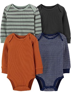 Simple Joys by Carters Baby 4-pack Soft Thermal Long Sleeve Bodysuits