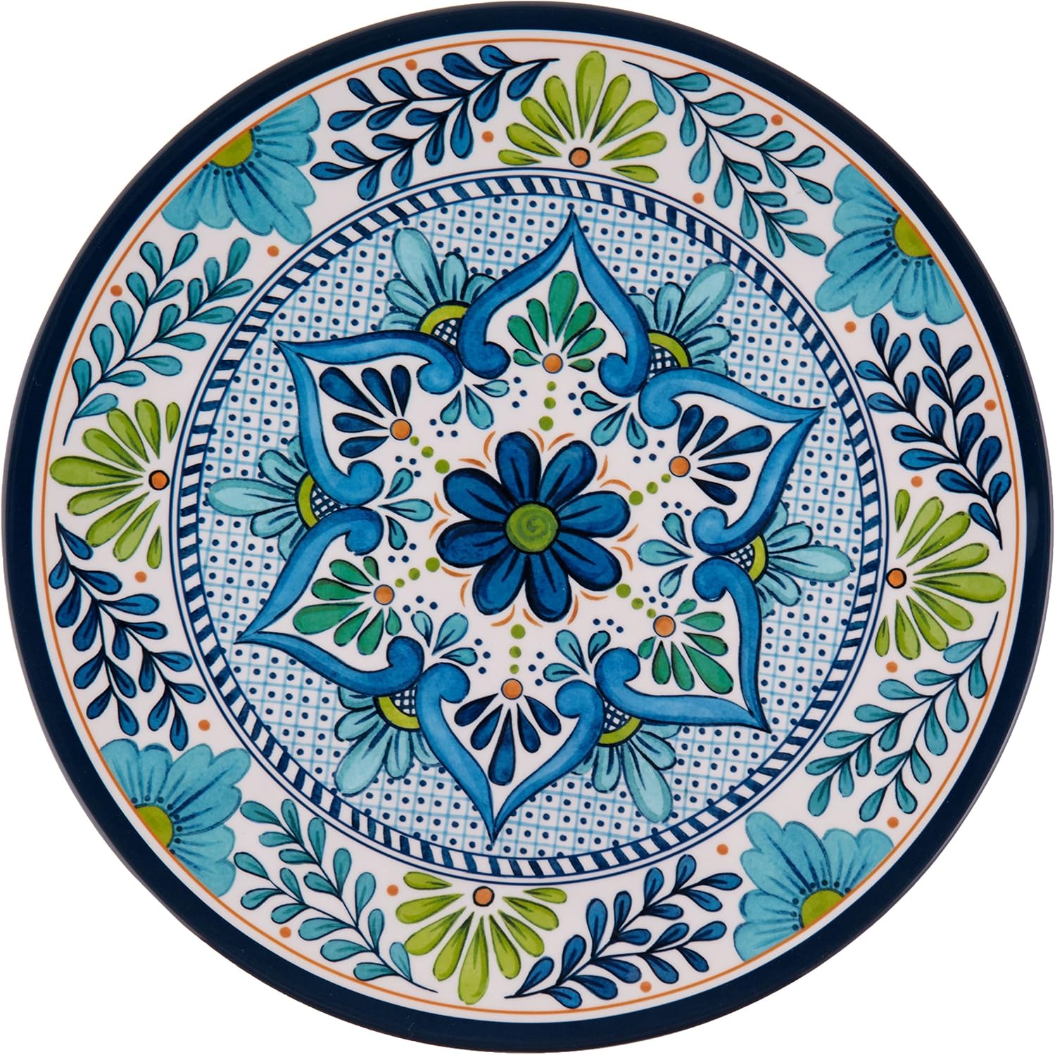 Certified International Talavera 11-Inch Dinner Plate - Durable Melamine, Dishwasher Safe, Indoor & Outdoor Use