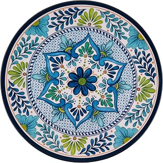 Certified International Talavera 11-Inch Dinner Plate - Durable Melamine, Dishwasher Safe, Indoor & Outdoor Use