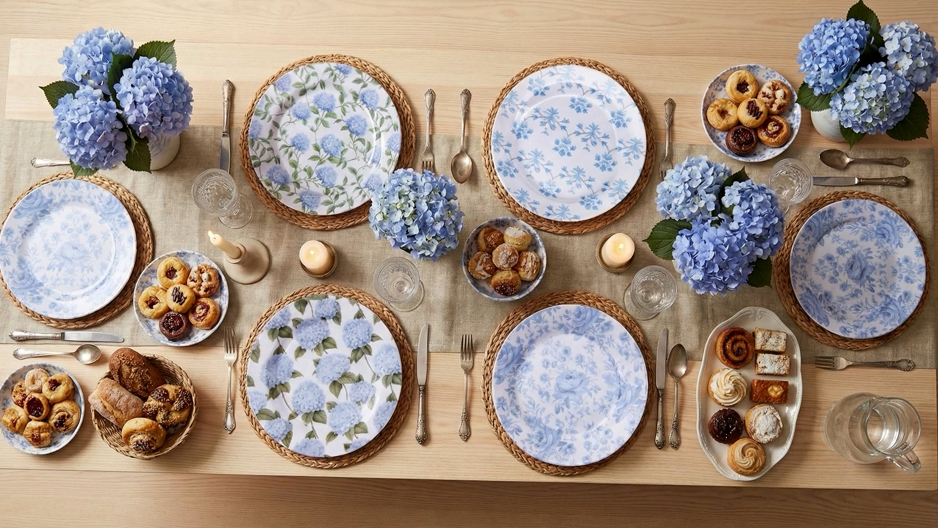 Amazon.com | LemonRoad 8 Pcs Blue Hydrangea Salad Plates 8