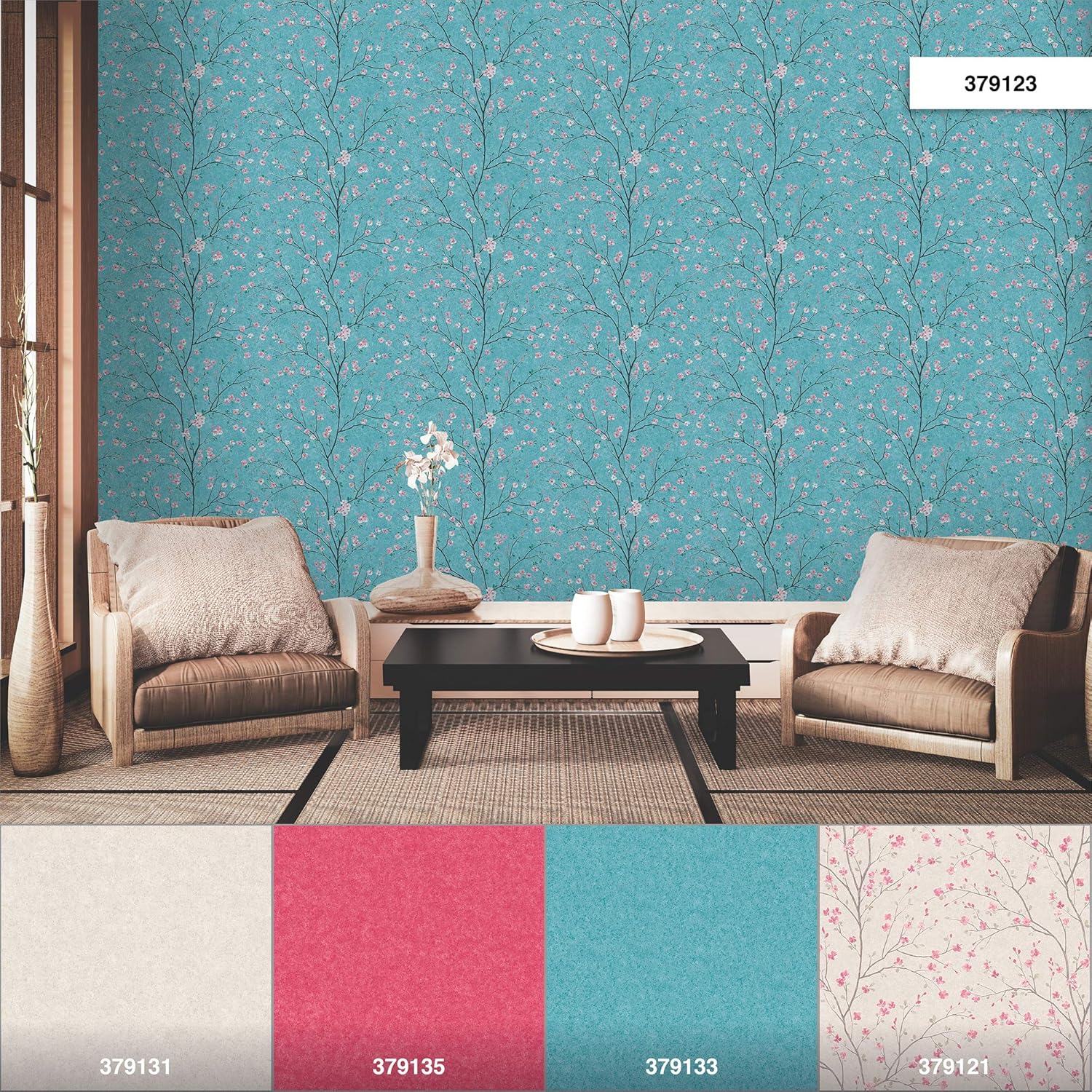 Livingwalls Wallpaper Floral Design - Black, Pink - Flower Wallpaper 395.99in x 20.87in Made in Germany - 379123