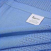Vista 8 de Linteum Textile - Manta térmica de hospital de 66 x 90 pulgadas, 100 % algodón, transpirable, suave y acogedora, con diseño de célula abierta