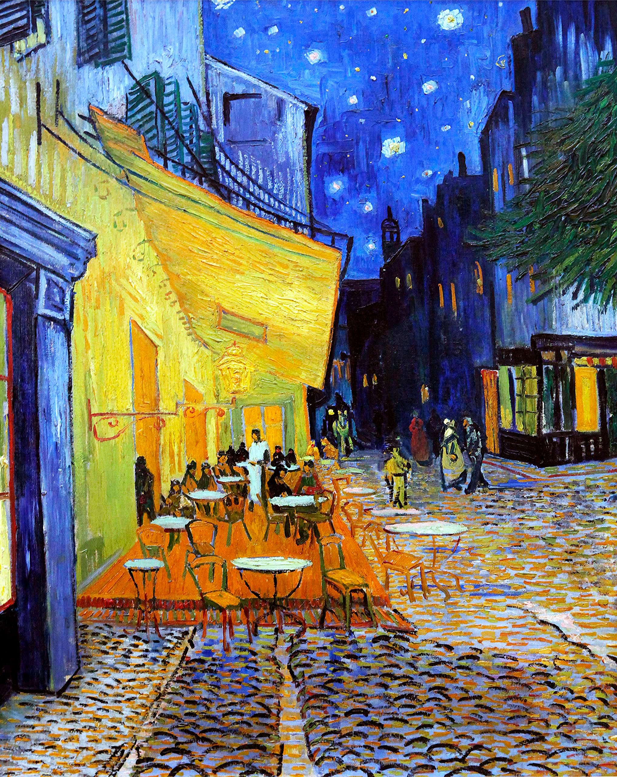 Pintoo Jigsaw Puzzles 2000 Piece for Adults - Vincent Van Gogh - Cafe Terrace at Night - Easy Storage Snug Interlocking Plastic Puzzle No Glue Required [H1763]