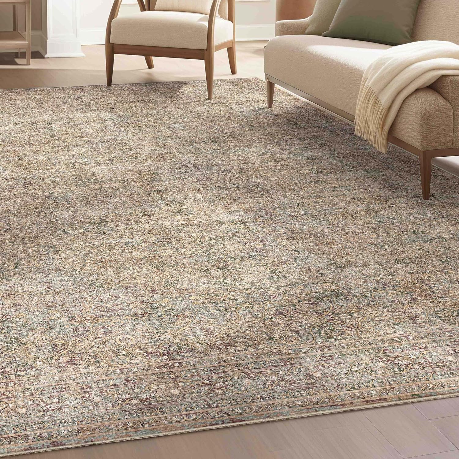 Amazon.com: Well Woven Asha Collection Elegant Beige Oriental 3x5 Rug ...