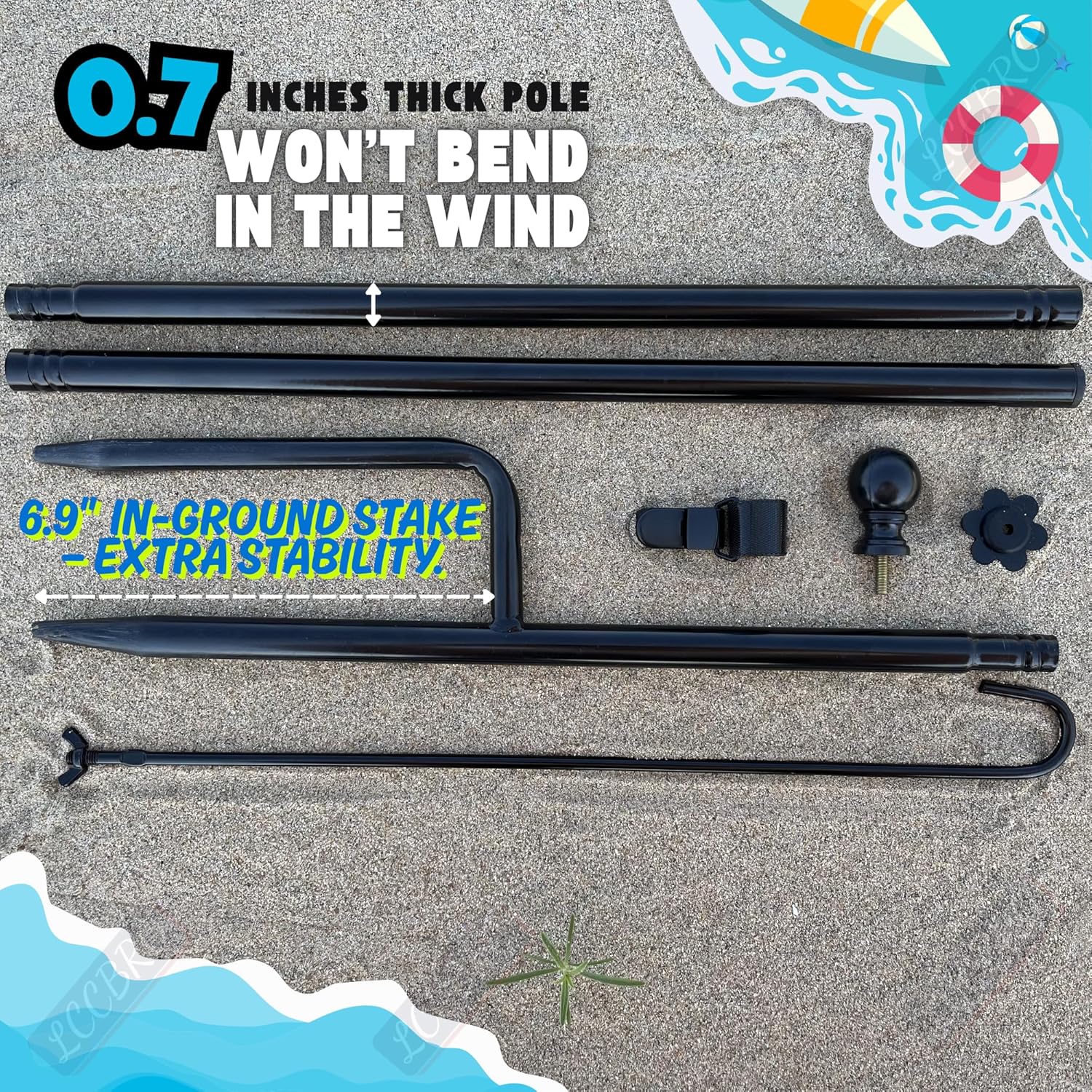 LCCBRO Garden Flag Holder Stand for Outside 12 x 18 Heavy Duty, Small Flag Holders for Yard and Garden, Last Flag Stand You’ll Ever Need (1) - Image 3