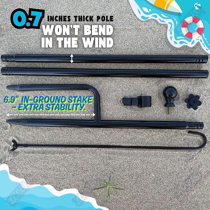 Soporte para Banderas de Jardín LCCBRO 12 x 18 Pulgadas, Negro miniatura 3