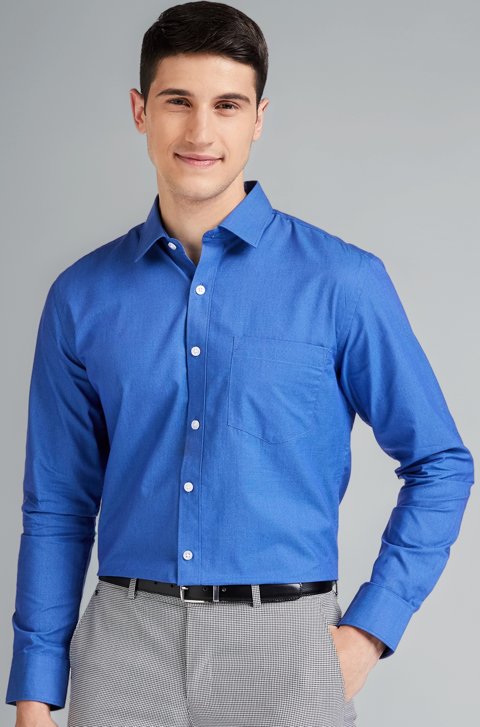 Men's Solid Cotton Slim Fit Formal Shirt | Plain | Full Sleeve