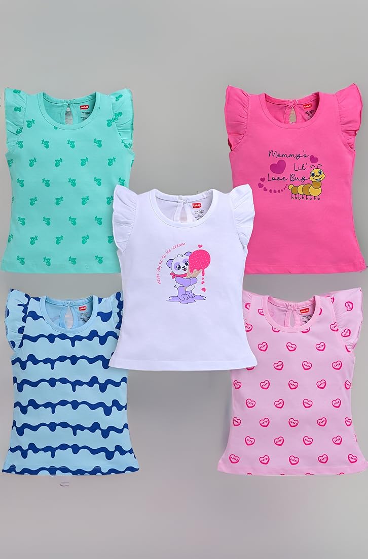 LuvLap Cartoon Regular Fit H/S Girls Top