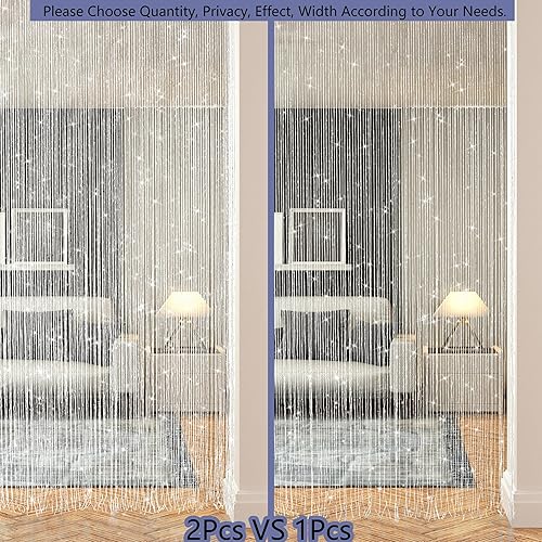 Miniatura 77 de 4 cortinas de cadena para puertas, cortinas con cuentas brillantes para puerta, cortinas de cuentas brillantes, cortina abierta para armario