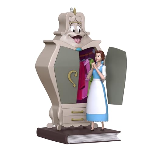 Hallmark Keepsake Décoration de Noël 2025, Disney La Belle et la Bête avec la Garde-Robe, Cadeaux pour Les Fans de Disney
