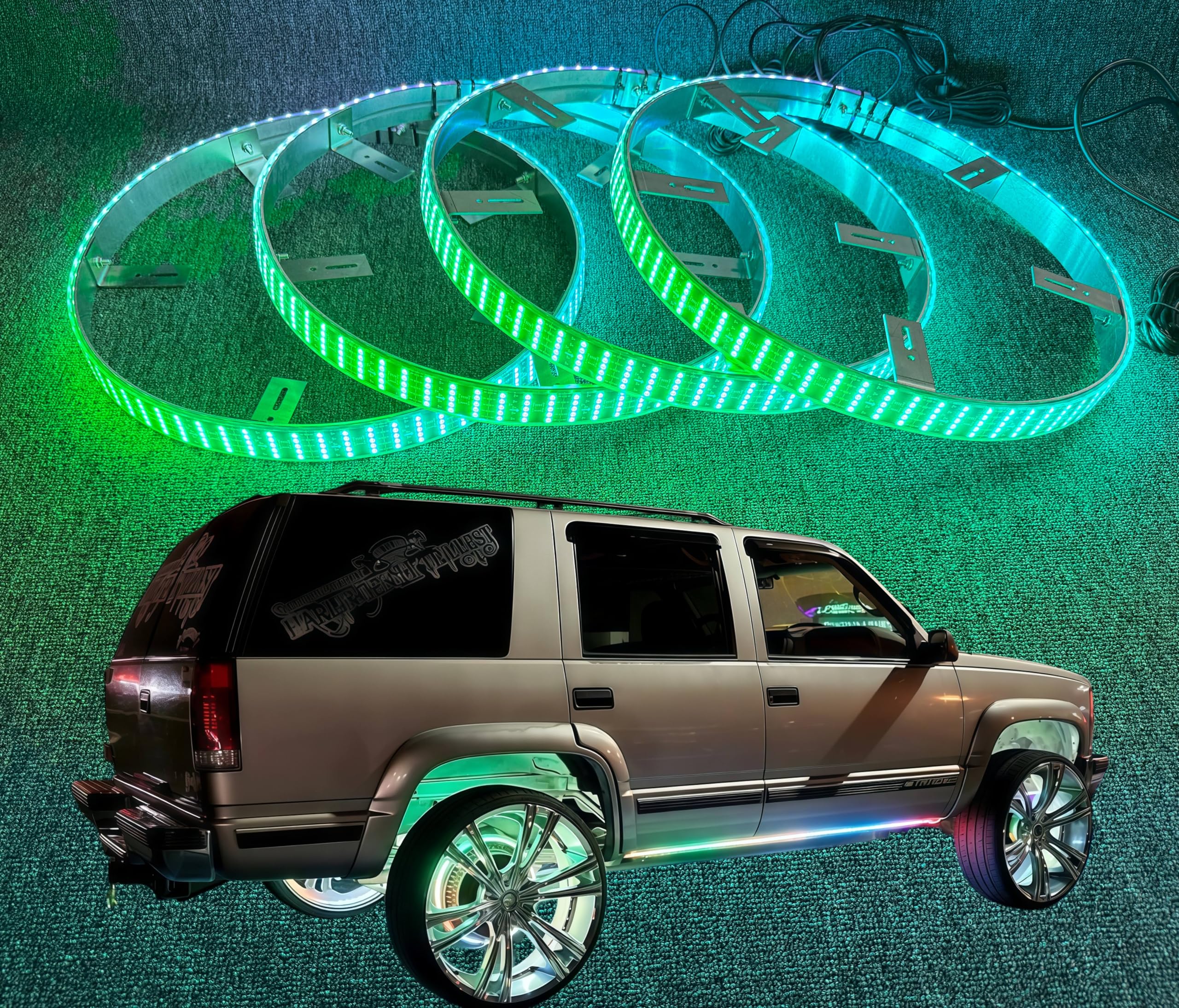 Amazon.com: Tzvmny 17.5 Inch 5 Row Chasing RGB Wheel Rim Light for