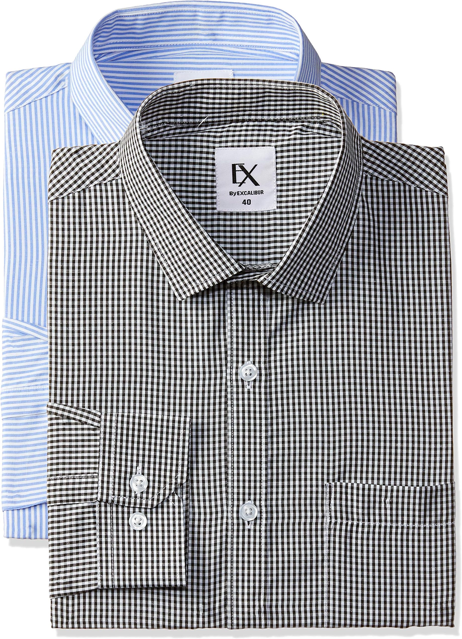 Excalibur by Unlimited Men's Plain Regular Fit Formal Shirt (Pack of 2)(Colors & Print May Vary)
