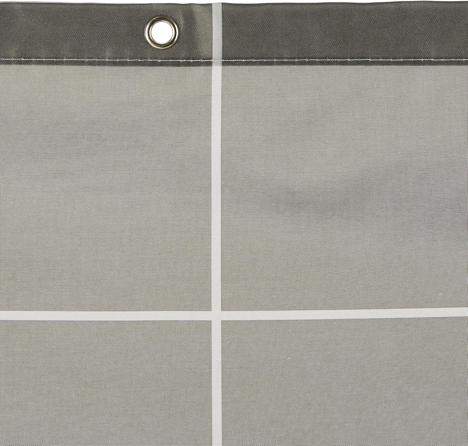  Basics Fabric Shower Curtain with Grommets and Hooks - 72 x 72 Inch, Large Gray Stripe : Home & Kitchen