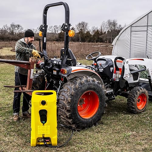 Miniatura 30 de DuraMax Flo n' Go LE - Bomba de transferencia de líquidos y contenedor de gasolina rodante de 14 galones Rojo (gasolina)