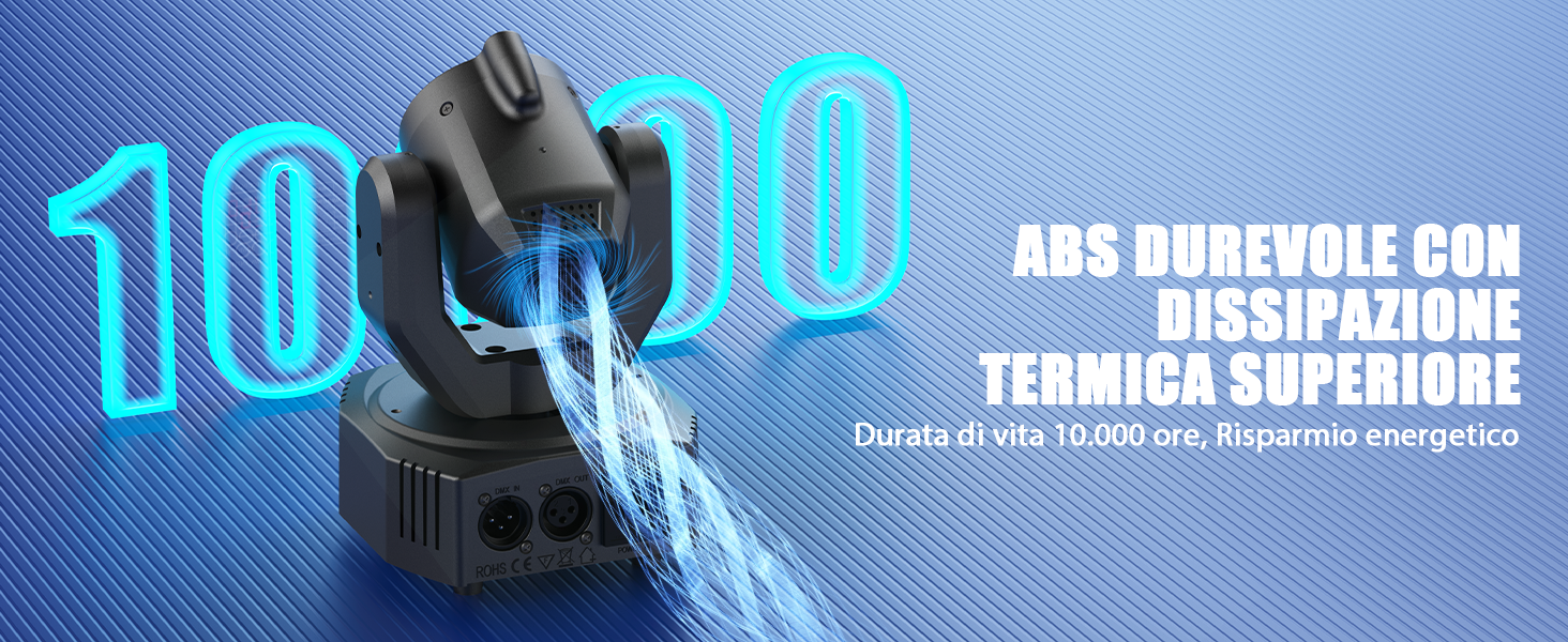 Set 4 Teste Mobili LED Beam 30W 3 In 1 Con Striscia RGB E Laser Verde – DMX512 E Telecomando Per DJ E Club